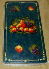 2 Piece Green Fruit Medley Red Apple Grape Rectangle Stove Top Gas Burner Covers