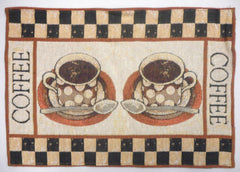 4 Home Concepts Coffee Cup Place Mats Tapestry Woven Fabic