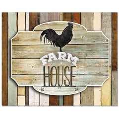 CounterArt Tempered Glass Counter Saver Cutting Board Country Rustic Rooster Farm House