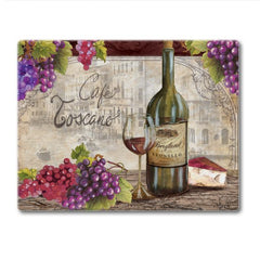 CounterArt Glass Counter Saver Cutting Board Tuscsny Wine Grapes Reverse Vintage C33