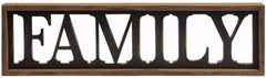 Large Rustic Country Wooden FAMILY Table Top Sign Wall Hanging Brown Black