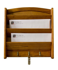 Wooden Mail Letter Holder 3 Tier Wall Mount