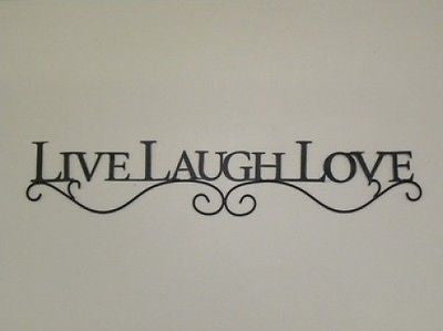 Live Laugh Black Metal Wall Sign