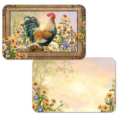 4 Sunflower Country Charm Rooster Kitchen Mats Placemats Plastic CounterArt