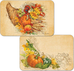 FREE SHIPPING 4 Country Thanksgiving Fall Pumpkins Kitchen Mats Placemats Plastic CounterArt