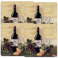 Square Gas Burner Covers Tuscany Wine 4 Pieces