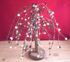 Primitive Country Berry Rust Stars Willow Tree Folk Art