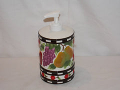 Mixed Fruit Grape Apple Ceramic Lotion Dispenser Soap Pump