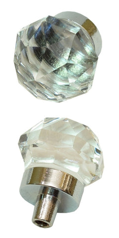 Drawer Door Pull SMALL Clear Solid Crystal Glass